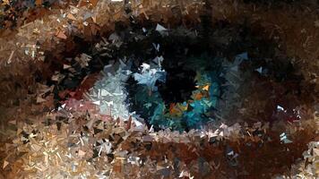 Rotation, Unique Background, Eye Made of Sharp Fragments, Paints, Luxury Design, Exclusive video