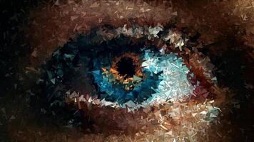 Reflection, Elegant Background, Eye Made of Sharp Fragments, Paints, Painting, Exclusive video