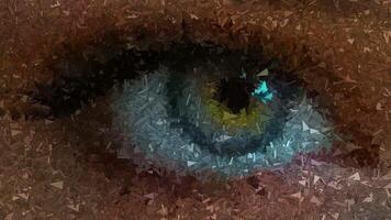 Eye Made of Sharp Fragments, Elegant Background, Paints, Painting, Exclusive, Drawing, Reflection video