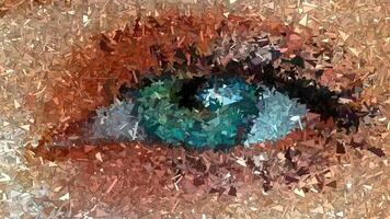 Elite Background, Eye Made of Sharp Fragments, Paints, Unique Design, Exclusive, Rotation video