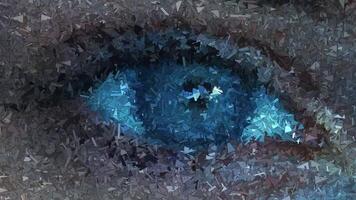 Exclusive, Unique Background, Eye Made of Sharp Fragments, Paints, Luxury Design, Rotation video