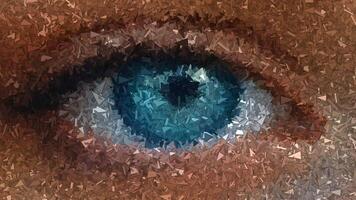 Unique Design, Background, Eye Made of Sharp Fragments, Paints, Exclusive, Drawing, Reflection video
