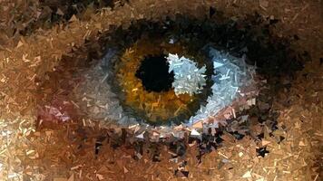 Background, Eye Made of Sharp Fragments, Paints, Unique Design, Exclusive, Reflection video