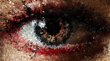 Luxury Design, Unique Background, Eye Made of Sharp Fragments, Paints, Exclusive, Drawing, Rotation video