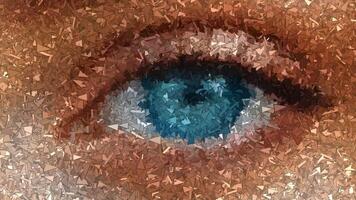 Eye Made of Sharp Fragments, Elite Background, Paints, Unique Design, Exclusive, Drawing, Rotation video