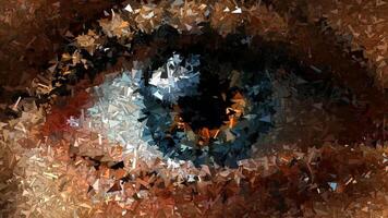 Unique Background, Eye Made of Sharp Fragments, Paints, Luxury Design, Exclusive, Rotation video