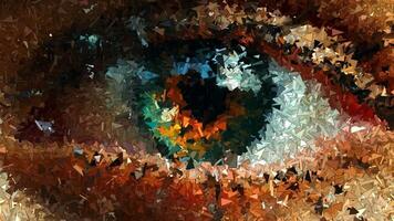Eye Made of Sharp Fragments, Background, Paints, Unique Design, Exclusive, Drawing, Reflection video