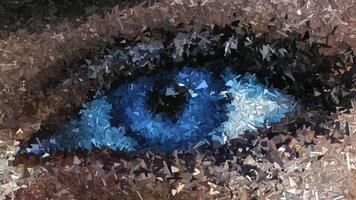 Reflection, Background, Eye Made of Sharp Fragments, Paints, Unique Design, Exclusive video