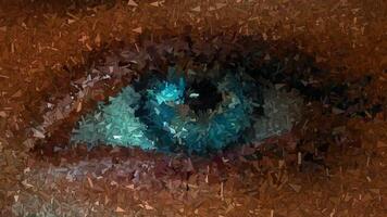 Eye Made of Sharp Fragments, Unique Background, Paints, Luxury Design, Exclusive, Drawing, Rotation video