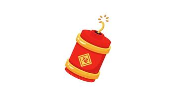 Firecracker icon animation symbolizing warding off evil spirits and bringing luck video