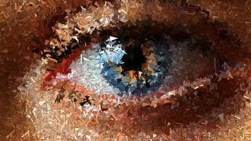 Unique Design, Elite Background, Eye Made of Sharp Fragments, Paints, Exclusive, Drawing, Rotation video