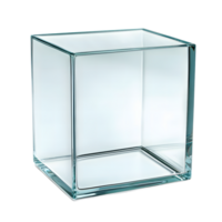 Empty Clear Glass Cube Container, Perfect for Display png