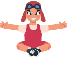 happy boy playing with pilot cap isolated png