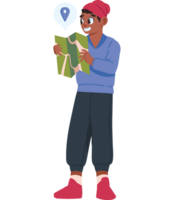man looking location navigation map isolated png