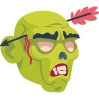zombie head brain isolate png