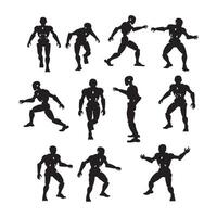 Array of robot shadow figures on a clean white backdrop vector