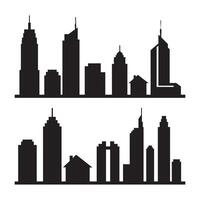 Silhouetted structures arranged on a white canvas vector