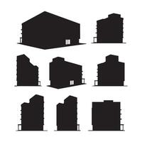 Monochrome building forms on a blank white background vector