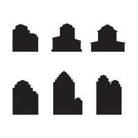 Building shadows set against a white background vector