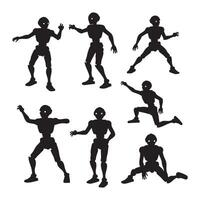 Multiple robot outlines presented on white background vector