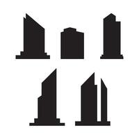 Outline of buildings placed on white background vector