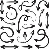 Doodle Style Black Arrows Collection in Format vector