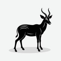 A black antelope standing on a white background vector