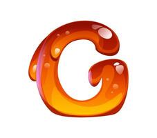 Honey font typeset, dripping nectar letter G vector