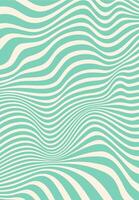 Funky wavy turquoise line groovy pattern or print vector