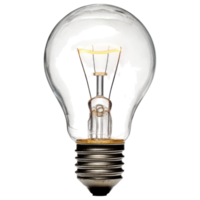 Light bulb with glowing filament, symbolizing innovation isolated on transparency background png