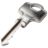 shiny metal key with distinctive shape and design isolated on transparency background png