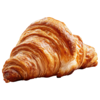 Fresh, flaky, golden croissant with buttery layers isolated on transparency background png