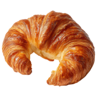 Fresh, flaky, golden croissant with buttery texture isolated on transparency background png