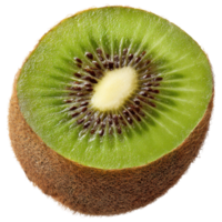 Fresh green kiwi fruit slice with vibrant color isolated on transparency background png