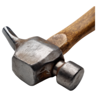 Hammer tool with wooden handle, metallic head, and rustic isolated on transparency background png