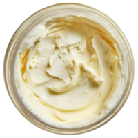 Body cream in jar with smooth texture, perfect for moisturizing skin. isolated on transparency background png