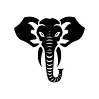 An elephant head with a long trunk and a long trunk vector