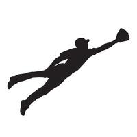 Baseball player silhouette on white background vector