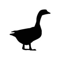 A silhouette of a goose on a white background vector