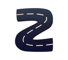 Racing competition font racing track letter Z vector