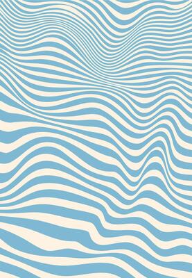 Funky psychedelic blue wave groovy pattern
