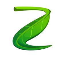 Tree green leaf font, tree typeset letter Z vector