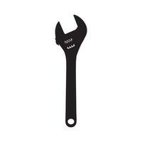 An adjustable wrench silhouette on a white background vector