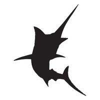 A silhouette of a marlin swordfishfish on a white background vector