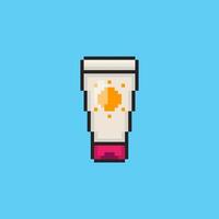 Pixel art Sunscreen Tube game asset design vector