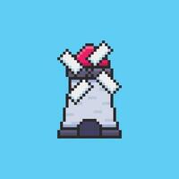 Pixel art Windmill game asset design vector