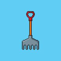 Pixel art Garden Rake game asset design vector