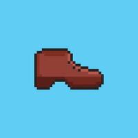 Pixel art Brown Shoe game asset design vector