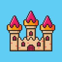 Pixel art Castle game asset design vector