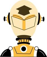 A hand drawn illustration of a learning robot vector